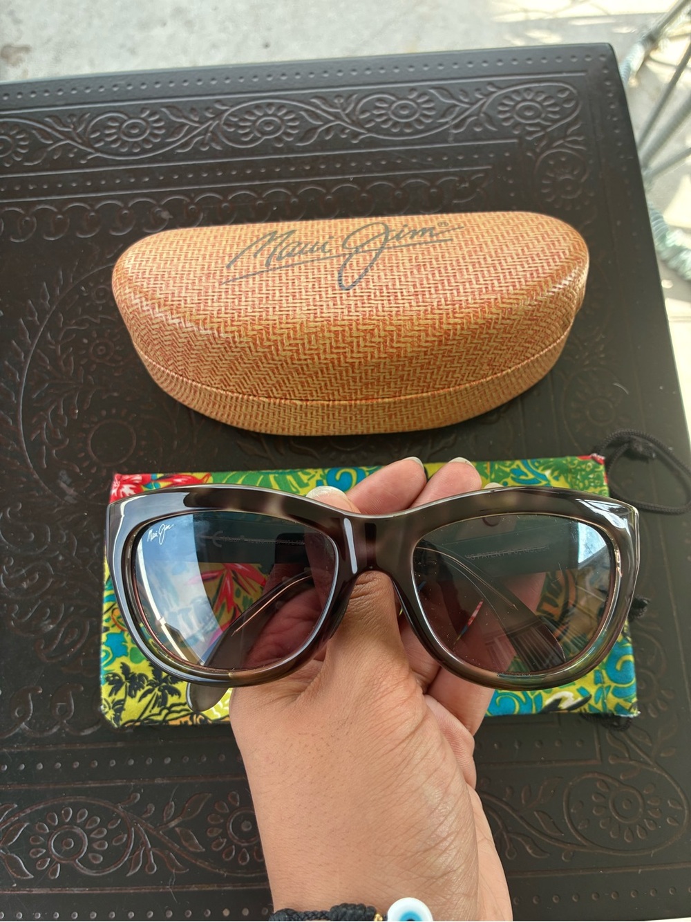 Maui Jim Women's Dark Brown Polarized Cat-Eye Sunglasses